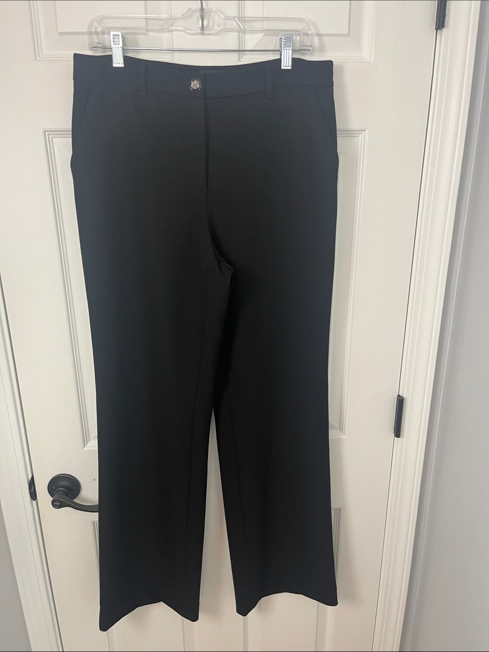 White House Black Market Black Textured Trousers Size 10